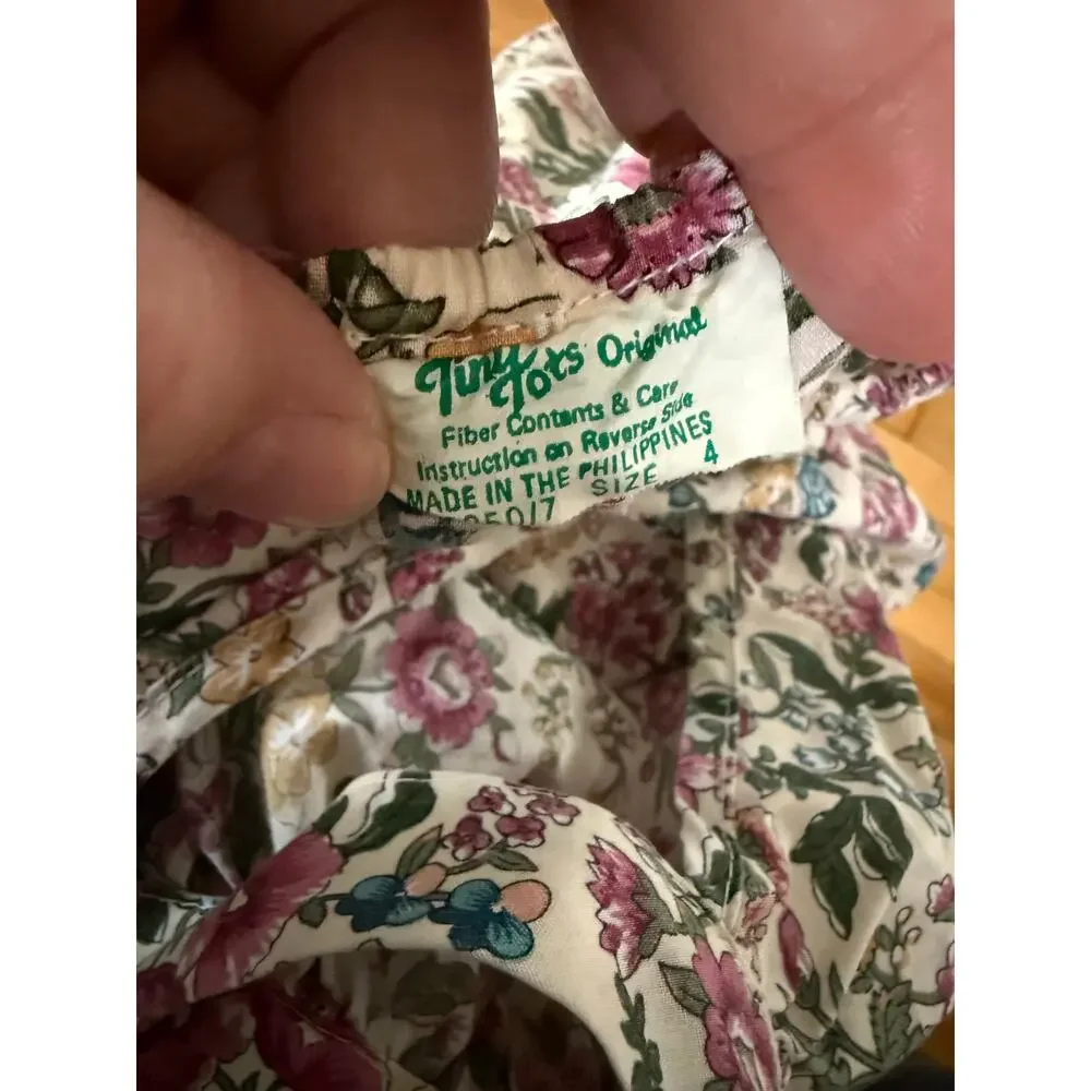 Vintage Tiny Tots two piece‎ floral infant outfit